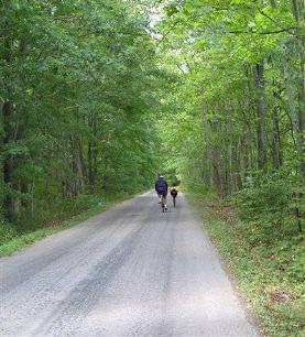 2008 Popcorn 100 cyclists ride through wildlife area on St James Road. (photo courtesy of Harley Hoover)